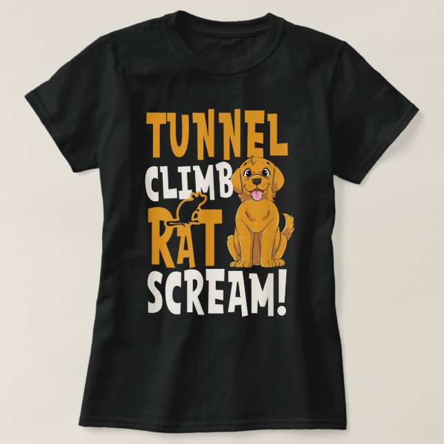 T-shirt Tunnel Climat Rat Cri Design Barn Hunt  (Design devant)