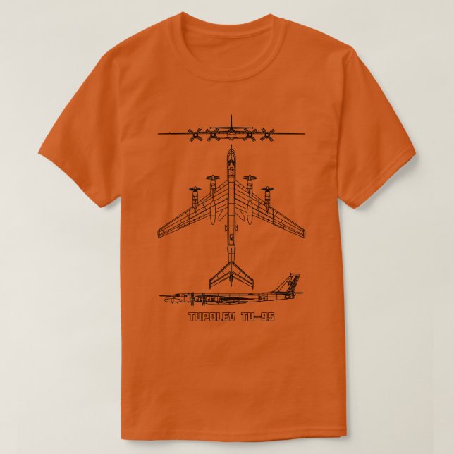 T-shirt Tupolev Tu95 Russe stratégique Bomber Plane Bluepr (Design devant)