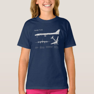 T-shirt Tupolev Tu-95 - Plan directeur de l'avion ABD