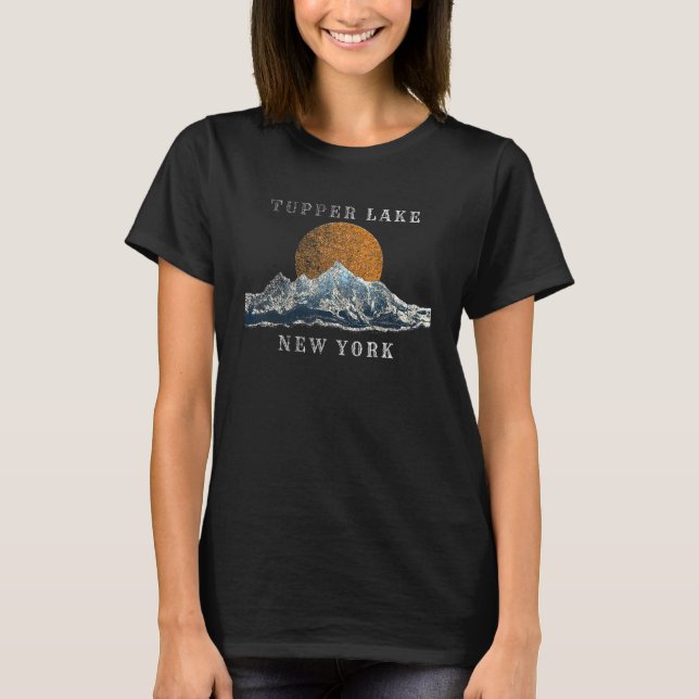 T-shirt Tupper Lake New York Mountain Sunset (Devant)