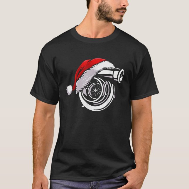 T-shirt Turbo Santa Hat Voiture Amateur De Course Chr Drif (Devant)