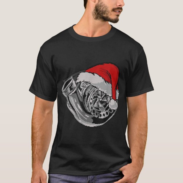 T-shirt Turbo Vilain Voiture de Noël Enthousiaste Racing D (Devant)
