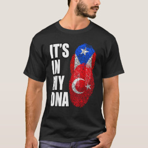 T-shirt Turc Et Porto-Rico Mélange Patrimoine ADN Drapeau