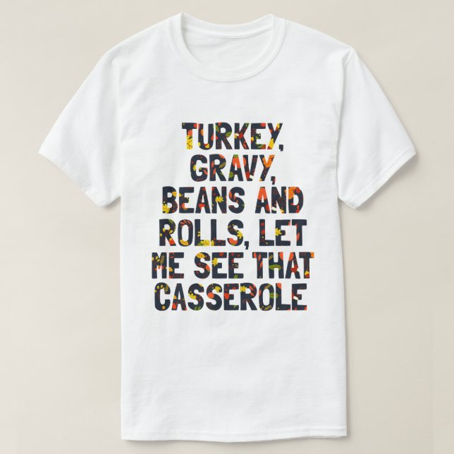 T-shirt Turc Gravé Haricots Et Rouleaux Drôle Thanksgiving (Design devant)