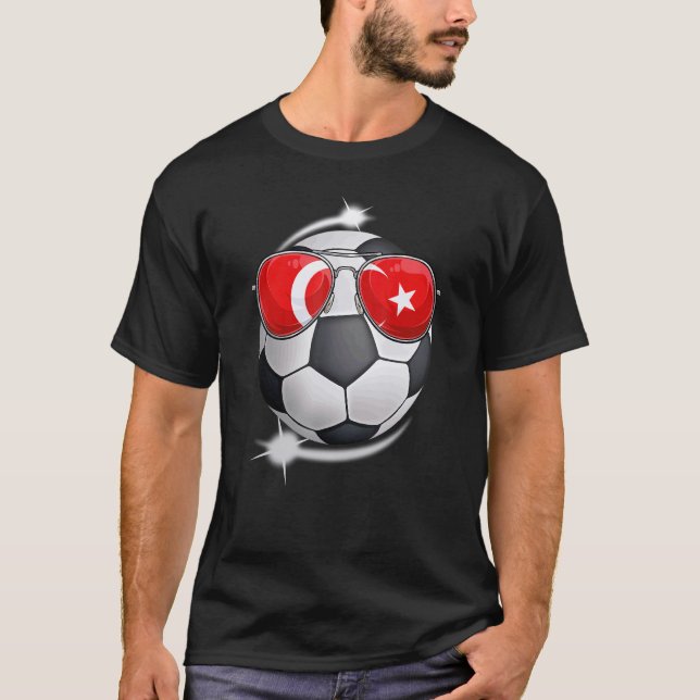 T-shirt Turc Ventilateur de football Sunglass Soccer Turk (Devant)