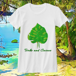 T-shirt Turcs et Caicos Jolie feuille tropicale
