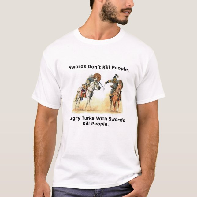 T-shirt Turcs fâchés avec des épées (Devant)