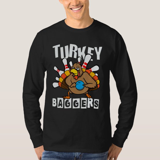 T-shirt Turkey Baggers Bowling  Happy Thanksgiving Day (Devant)