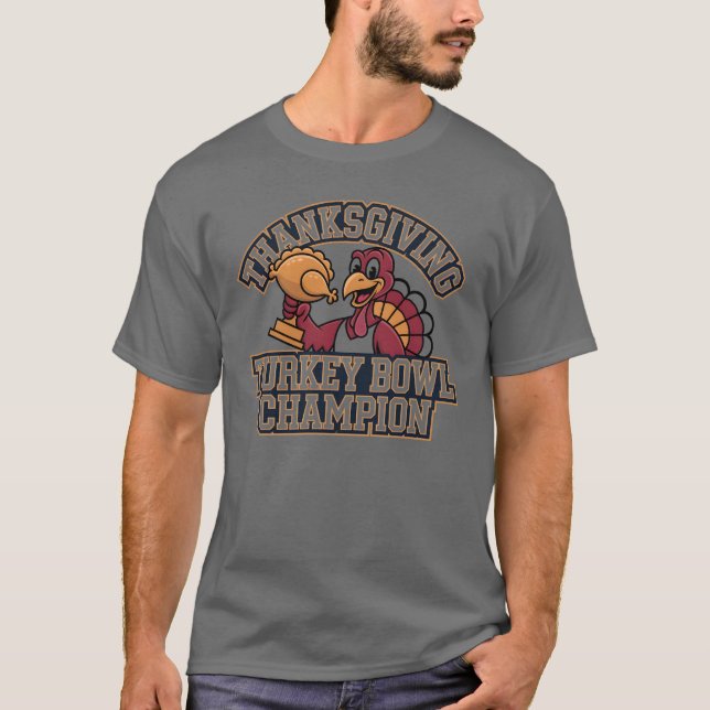 T-shirt Turkey Bowl Champion Game Day Food Football Fun (Devant)