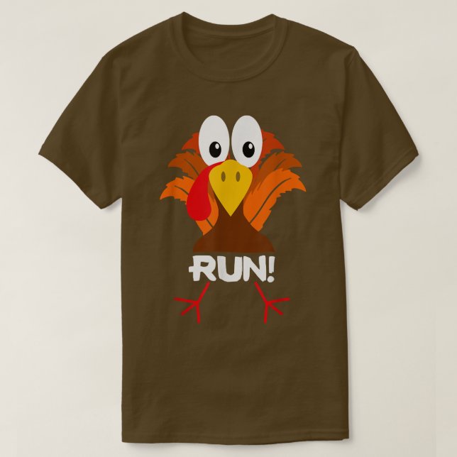 T-shirt Turkey Costume Adult Running Face Turkey Trot  (Design devant)