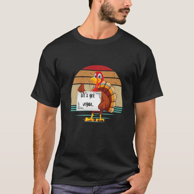 T-shirt Turkey Eat Pizza Adult Vegan Kids  Thanksgiving (Devant)