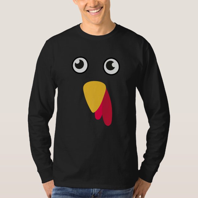 T-shirt Turkey Face Cute Matching Family Thanksgiving (Devant)