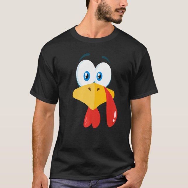 T-shirt TURKEY FACE  Kids Adult Halloween Thanksgiving (Devant)