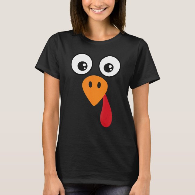 T-shirt Turkey Face  Kids Adult  Halloween Thanksgiving 6 (Devant)