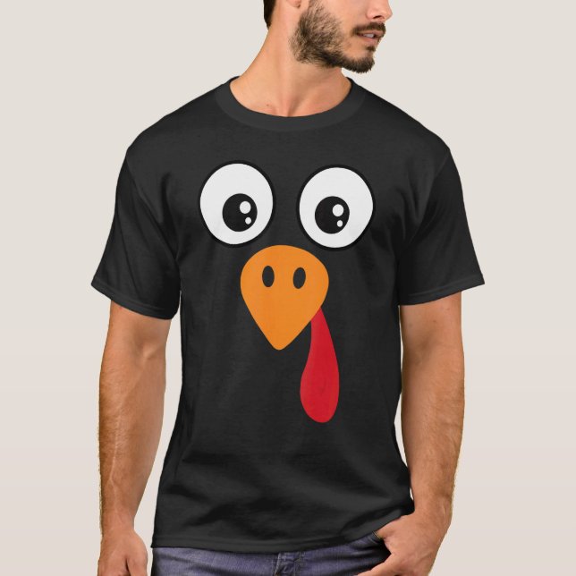 T-shirt Turkey Face  Kids Adult  Halloween Thanksgiving 6 (Devant)