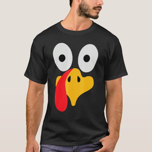 T-shirt Turkey Face Pilgrim  Thanksgiving Costume (Devant)