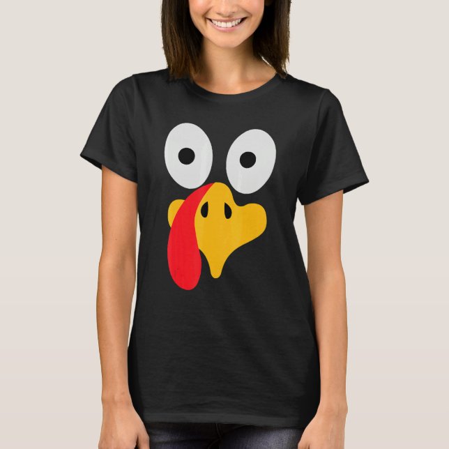 T-shirt Turkey Face Pilgrim  Thanksgiving Costume (Devant)