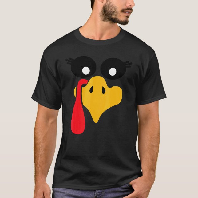 T-shirt Turkey Face Pilgrim  Thanksgiving Costume  1 (Devant)