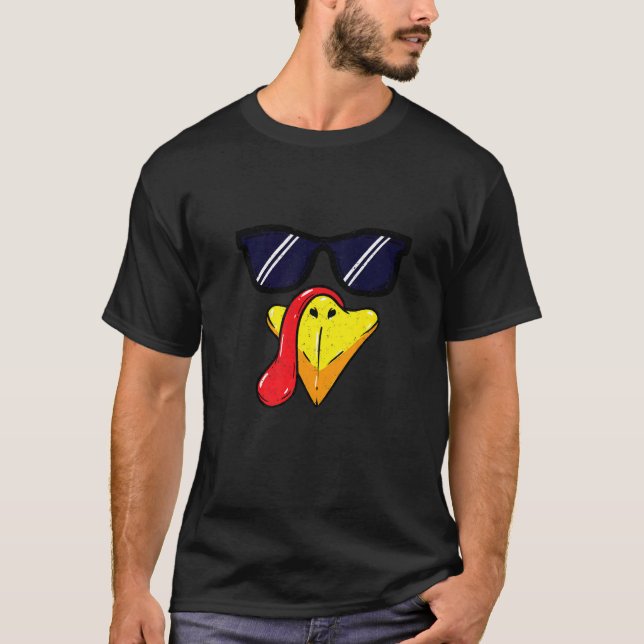 T-shirt Turkey Face Thanksgiving Day Pilgrim Trot Costume  (Devant)