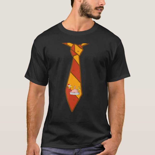 T-shirt Turkey Face Tie Happy Thanksgiving Day Holiday Des (Devant)