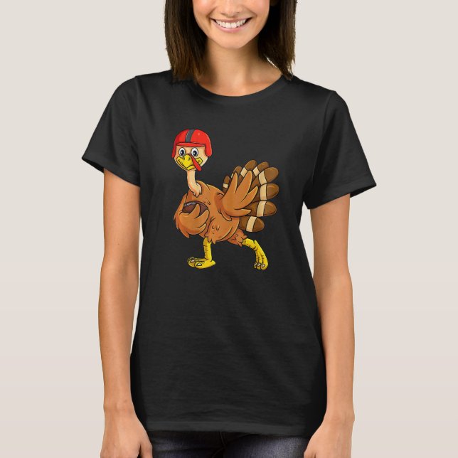 T-shirt Turkey Football Player Trophy Award PoseThanksgivi (Devant)