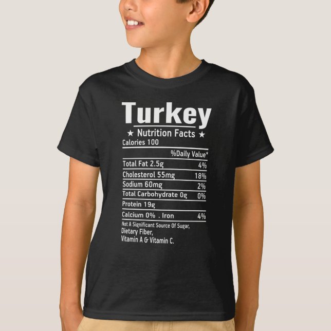 T-shirt Turkey Nutrition Facts (Devant)