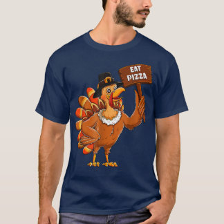T-shirt Turkey Pilgrim Eat Pizza Adult Vegan Kids Funny Th