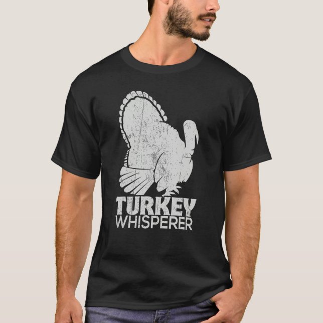 T-shirt Turkey Pilgrim Farmer Animal  Hunting Distressed (Devant)