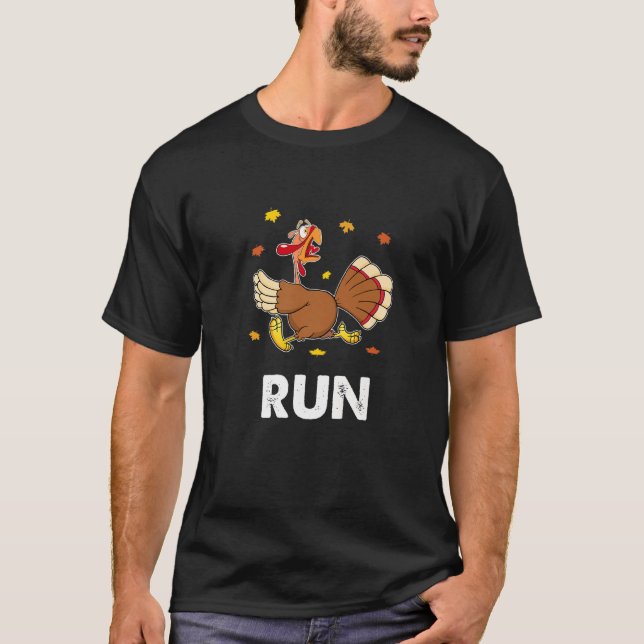 T-shirt Turkey Run Costume Thanksgiving Running Turkey Tro (Devant)