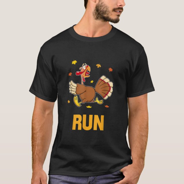 T-shirt Turkey Run Costume Thanksgiving Running Turkey Tro (Devant)