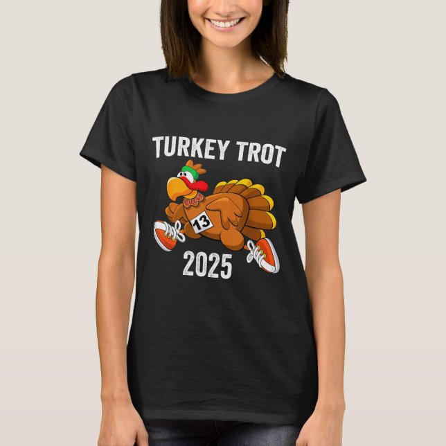 T-shirt Turkey Running Trot 2025 Funny Thanksgiving Men Wo (Devant)