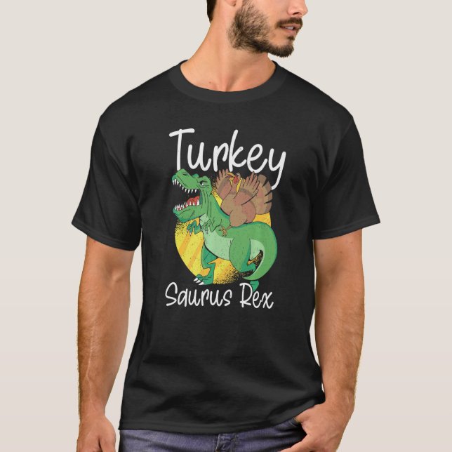 T-shirt Turkey Saurus Rex Thanks Giving  Rex Thanksgiving (Devant)
