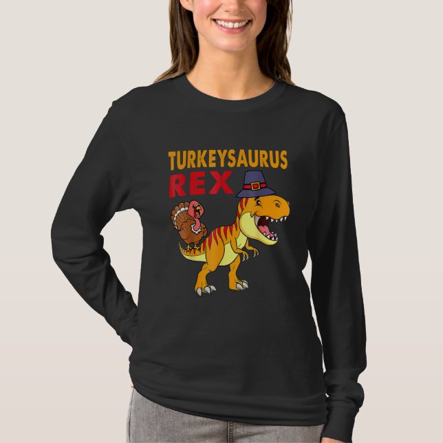 T-shirt Turkey Saurus Rex Thanksgiving Dinosaur Turkey Kid (Devant)