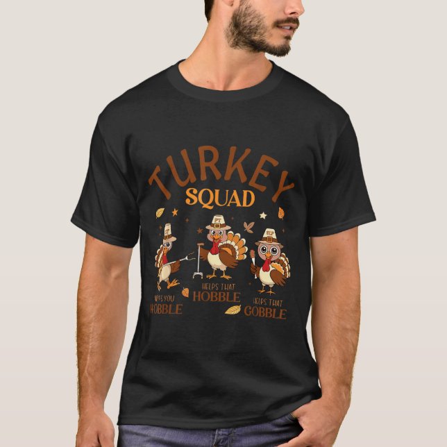 T-shirt Turkey Squad Ot Pt Slp Occupational Therapy Thanks (Devant)