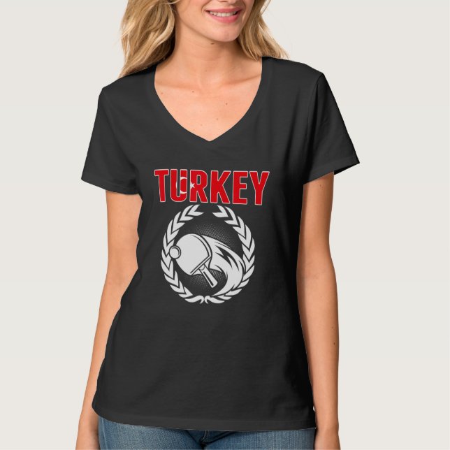 T-shirt Turkey Table Tennis  Turkish Ping Pong Team Suppor (Devant)