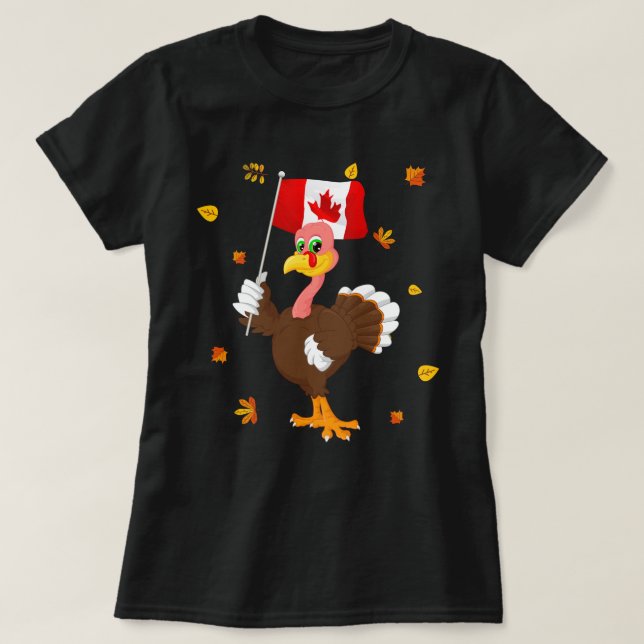 T-shirt Turkey With Canada Flag Cool Canadian Thanksgiving (Design devant)