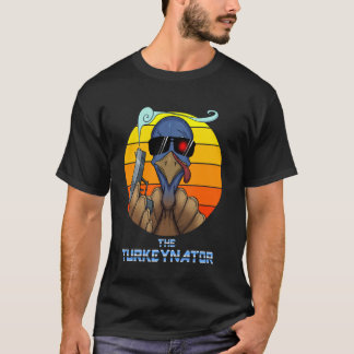 T-shirt Turkeynator Drôle Thanksgiving Turquie avec soleil