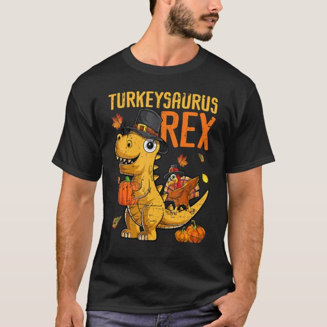T-shirt Turkeysaurus Rex Dab Turkey Dino Toddler Boys Than (Devant)