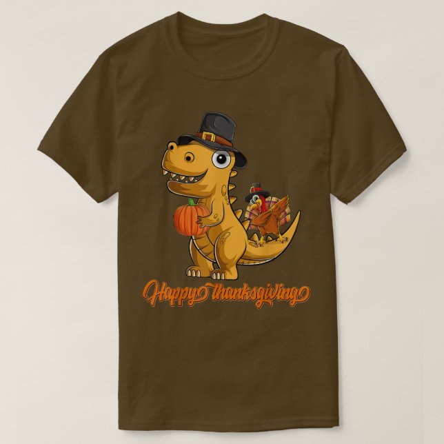 T-shirt Turkeysaurus Tre Turkey Dino Toddler Boy happy Tha (Design devant)