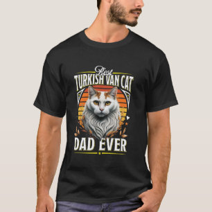 T-shirt Turkish Van MEILLEUR PÈRE TURKISH VAN JAMAIS Vinta