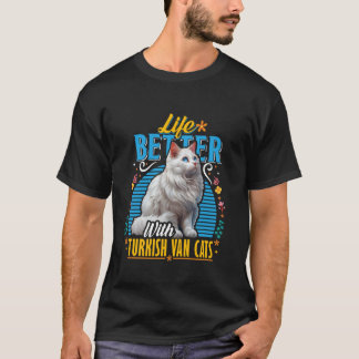 T-shirt TURKISH VAN MOM Propriétaire de chats Turc Van Cha