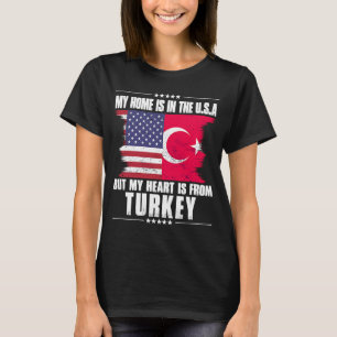 T-shirt Turkiye Patriot Américain Grace Accueil Coeur US