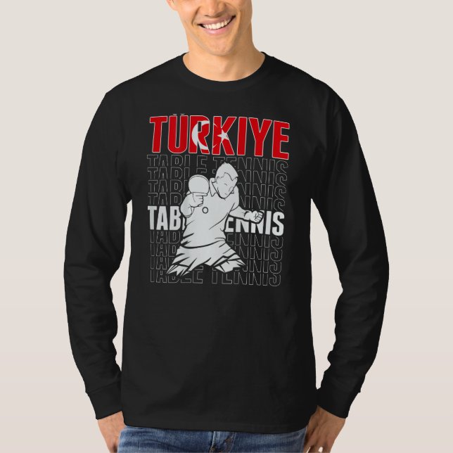 T-shirt Turkiye Table Tennis   Support Turkey Ping Pong Te (Devant)