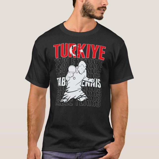T-shirt Turkiye Table Tennis   Support Turkey Ping Pong Te (Devant)