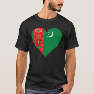 T-shirt Turkménistan Drapeau Coeur Turkménistan Aimer Turk