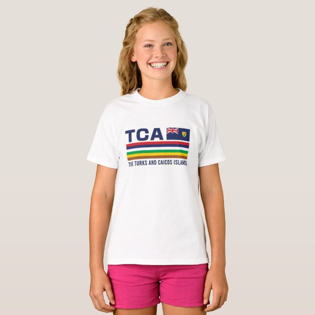 T-shirt Turks and Caicos ISO Alpha 3 Design (Devant entier)