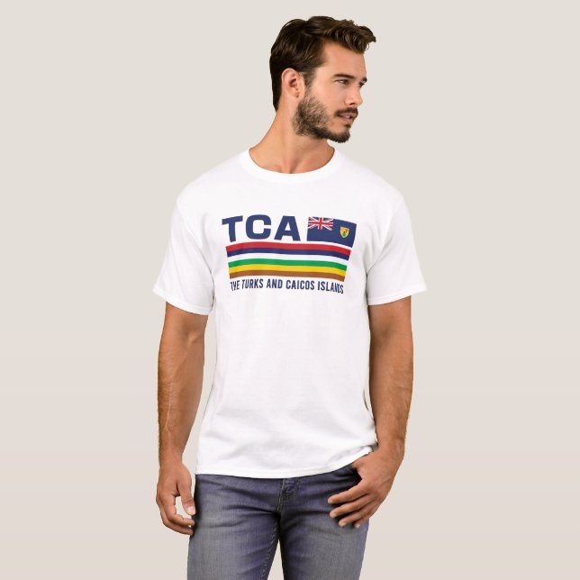 T-shirt Turks and Caicos ISO Alpha 3 Design (Devant entier)