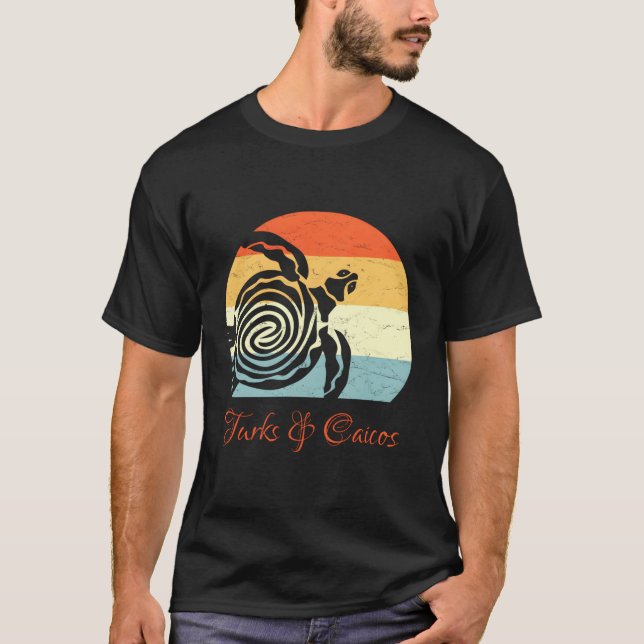 T-shirt Turks Caicos Caraïbes mer Turtle Vacances (Devant)