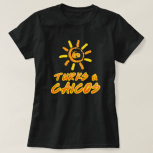 T-shirt Turks & Caicos jaune et orange vif