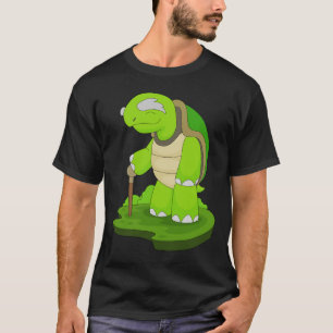 T-shirt Turle Pensioner bâton de marche
